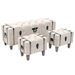 vidaXL Ensemble de bancs de rangement 3 Pièces Bois massif et acier