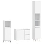 vidaXL Ensemble de meubles salle de bain 3 Pièces blanc bois d'ingénierie