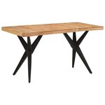 vidaXL Table à dîner noir 140x70x76 cm bois d'acacia solide