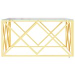 vidaXL Table basse 80x80x40 cm acier inoxydable et verre