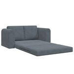 vidaXL Canapé-lit au sol 2 en 1 Gris foncé 148x71x83 cm Velours