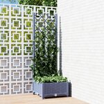 vidaXL Jardinière avec treillis Gris foncé 40x40x121 5 cm PP