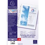 Sachet De 10 Pochettes À Soufflet Sans Rabat - Polypropylène 20/100e - A4 - Cristal - X 5 - Exacompta