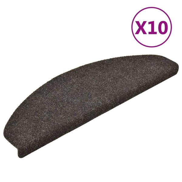 vidaXL Tapis d'escalier autocollants 10 Pièces anthracite 65x21x4 cm