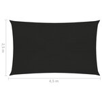 vidaXL Voile d'ombrage 160 g/m² Noir 2 5x4 5 m PEHD