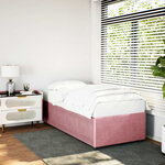 vidaXL Cadre de lit Rose 100x200 cm Velours