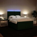 vidaXL Sommier à lattes de lit et matelas Vert foncé 160x200cm Velours