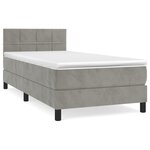 vidaXL Sommier à lattes de lit et matelas Gris clair 90x200 cm Velours