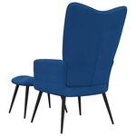 vidaXL Chaise de relaxation avec tabouret Bleu Velours