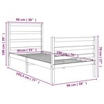 vidaXL Cadre de lit bois de pin massif 90x190 cm simple