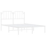 vidaXL Cadre de lit métal sans matelas et tête de lit blanc 140x200 cm