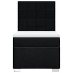 vidaXL Sommier à lattes de lit avec matelas Noir 100x200 cm Tissu