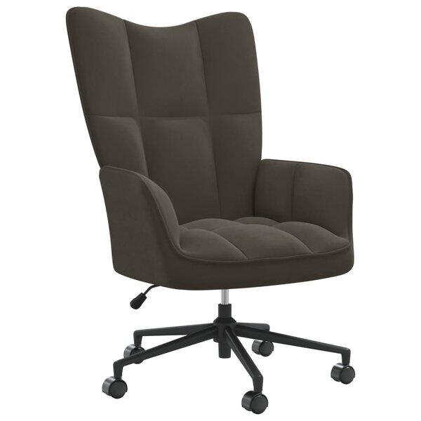 vidaXL Chaise de relaxation Gris foncé Velours