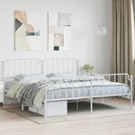 vidaXL Cadre de lit métal avec tête de lit/pied de lit blanc 193x203cm