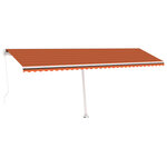 vidaXL Auvent manuel rétractable sur pied 600x350 cm Orange/marron