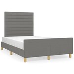 vidaXL Cadre de lit avec tête de lit gris foncé 120x190 cm tissu