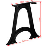 vidaXL Pied de table base 2 Pièces Base voûtée Cadre en A Fonte