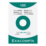 Étui De 100 Fiches - Bristol Blanc Ligné Non Perforé 105x148mm - Blanc - X 10 - Exacompta