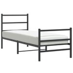 vidaXL Cadre de lit métal avec tête de lit/pied de lit noir 80x200 cm