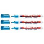Marqueur Permanent 400 Bleu Clair Pointe Fine 1 mm x 3 EDDING