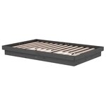vidaXL Cadre de lit Gris Bois massif 120x190 cm Petit double
