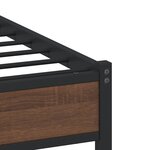 vidaXL Cadre de lit en métal avec tête de lit chêne marron 120x200 cm
