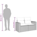 vidaXL Canapé de jardin 2 places et coussins gris clair résine tressée