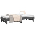 vidaXL Lit coulissant Gris 2x(90x200) cm Bois de pin massif