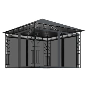 vidaXL Tonnelle avec moustiquaire et lumières LED 3x3x2 73m Anthracite
