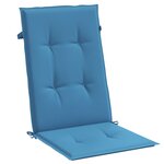 vidaXL Coussins de chaise à dossier haut lot de 2 bleu mélangé tissu