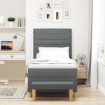 vidaXL Lit Box Spring avec Matelas & Banc Gris Foncé 90x200 cm Tissu