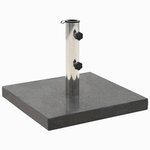 vidaXL Socle de parasol Granite 28 5 kg Carré Noir