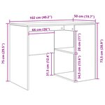 vidaXL Bureau d'angle en chêne artisanal 102x88x75 cm en bois d'ingénierie