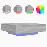 vidaXL Table basse avec lumières LED sonoma gris 100x100x31 cm