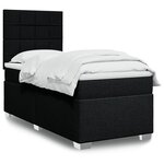 vidaXL Sommier à lattes de lit avec matelas Noir 100x200 cm Tissu