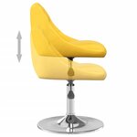 Vidaxl chaises à dîner pivotantes 2 pcs jaune moutarde velours