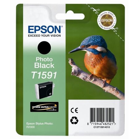 Epson pack de 1 cartouche photo t1591 - noir - pour stylus photo r2000 - standard 17 ml