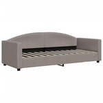 vidaXL Lit de jour avec gigogne et matelas taupe 80x200 cm tissu