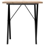 vidaXL Table à manger cadre en X 70x70x75 5cm bois de pin massif fonte