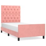 vidaXL Cadre de lit avec tête de lit Rose 80x200 cm Velours
