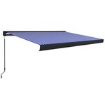 vidaXL Store à cassette manuel 350x250 cm Bleu et blanc