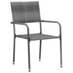 vidaXL Mobilier à dîner d'extérieur 7 Pièces Résine tressée Gris