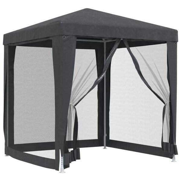 vidaXL Tente de fête avec 4 parois latérales en maille Anthracite 2x2m