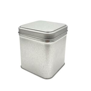 Boîte cubique fer blanc vernis alimentaire 7 x 7 x 8 cm