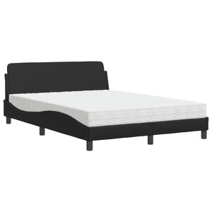 vidaXL Lit avec matelas noir 140x200 cm similicuir