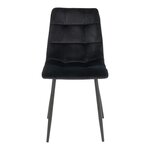 2 chaises de salle à manger en velours polyester noir avec pieds noirs