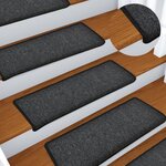 vidaXL Tapis d'escalier 15 Pièces 65x21x4 cm Anthracite
