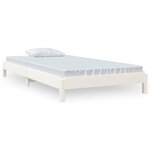 vidaXL Lit empilable sans matelas blanc 90x190 cm bois de pin massif
