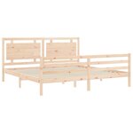 vidaXL Cadre de lit avec tête de lit 200x200 cm bois massif
