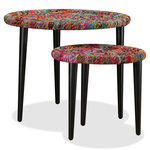 vidaXL Table basse 2 Pièces Détails tissés chindi Multicolore